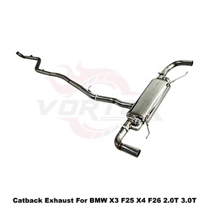 ระบบท่อไอเสียแบบ Catback พร้อมวาล์ว Vortex SS304 สำหรับ BMW X3 F25 X4 F26 2.0T 3.0T ปี 2011-2018 ติดตั้งได้โดยตรง ระบบปรับแต่งสมรรถนะ - Product Image 2