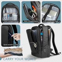 Sac à dos pour ordinateur portable avec compartiment étanche, sacs à dos professionnels pour ordinateur portable avec port USB, sacs à dos sportifs pour étudiants en matériau recyclé pour hommes