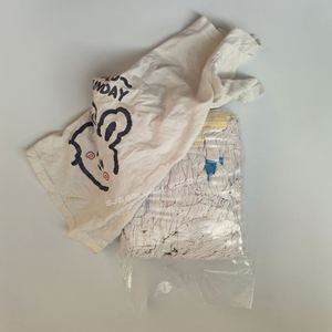 Trapos de algodón blanco reciclado para uso industrial con impresión, trapos de camiseta de algodón de 1 lb para limpieza - Product Image 1