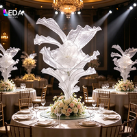 Grandes fleurs artificielles géantes en organza colorées LEDA pour centre de table de mariage, accessoires pour fêtes et événements