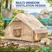 Tente de camping gonflable de luxe 3x2.1x2m, imperméable, en Oxford 420D, pour le glamping en plein air, installation facile