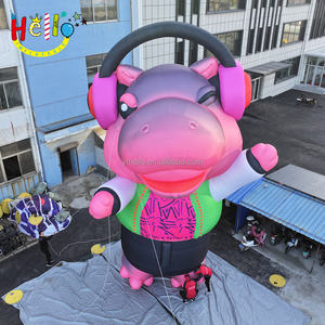 Пользовательская модель ресторана животных МО Денг розовый огромный мультфильм Бегемот надувной талисман - Product Image 2