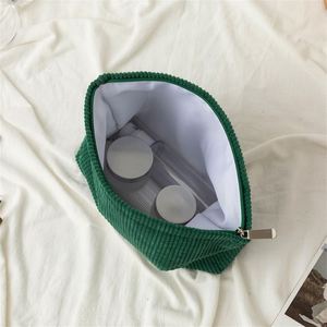 Bolsa de Maquillaje Plegable de Pana Ecológica en Varios Colores, Bolsa de Cosméticos Grande con Cierre Personalizado para Damas, Bolsa de Viaje Portátil - Product Image 5