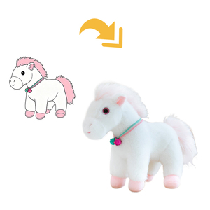 Lindo <span class=keywords><strong>Caballo</strong></span> de Peluche de Pie, Pequeña Figura de Juguete, Muñeco de Tela, Decoración para Sala de Estar, Regalo, Logotipo Personalizado, ODM, OEM, Souvenir para Eventos - Product Image 2