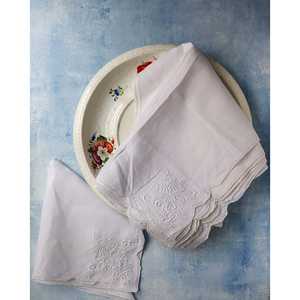 Set di 10 Tovaglioli in Lino Mirellas con Fiori Ricamati e Orlo a Cordoncino, Tovaglioli in Cotone per Cene e Feste - Product Image 5