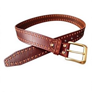 Achetez en ligne : Ceinture homme de luxe vintage formelle, boucle carrée en acier, écologique, résistante à l'eau, faite à la main en cuir de vachette, 3,8 cm - Product Image 4