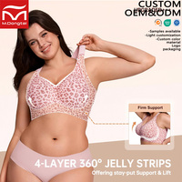 Soutien-gorge grande taille léopard sans couture, sans armatures, tricoté, avec dos croisé et effet gelée, lingerie d'été, best-seller TikTok, vente en gros