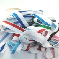 Ruban en nylon et élasthanne à bordure satinée coloré de 1,5 cm, vente chaude, pour vêtements, vêtements de sport, textile de maison, ceinture élastique
