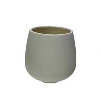 Pot de fleurs en résine de pierre blanche de style nordique minimaliste moderne Wabi Sabi, forme de larme arrondie, pour plantes d'intérieur et d'extérieur