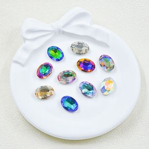 Diamantes elípticos K9 con base puntiaguda para joyería DIY, diamantes de agua de alta gama, diamantes con revestimiento de color al por mayor - Product Image 4