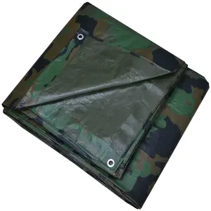 Résistant à l'abrasion 10' x 12' camouflage bâche lourde pvc 18oz vinyle enduit polyester camouflage vinyle bâches