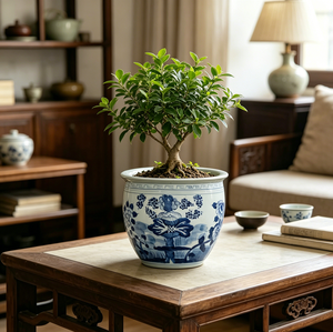 Grand bol en porcelaine bleu et blanc à motifs floraux - Pièce maîtresse pour une décoration intérieure sereine - Product Image 6