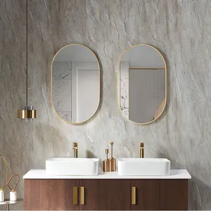 Espelho inteligente oval de parede para banheiro, espelho de luz LED antiembaçante de venda quente para iluminação de hotel