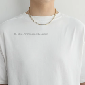 5Mm Ladder Zircon Tennis <b>Chain</b>, Men's Rock Sugar Hip-hop Necklace, Simple Box Buckle, Snap Buckle. Tanjing Fashion - Product Image 3