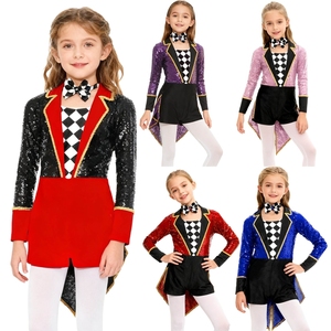 Costume de cirque unisexe pour enfants de 6 à 16 ans, costume de magicien, combinaison avec nœud papillon pour fête à thème, activités scolaires, spectacle - Product Image 1