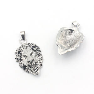 도매 남자의 스테인레스 스틸 체인 목걸이 개인화 된 래퍼 바위 횡포 실버 사자 머리 펜던트 목걸이 남성용 - Product Image 6