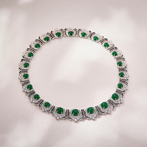 2025, Acquista <span class=keywords><strong>Online</strong></span> Collane Rotonde Retrò di Lusso da <span class=keywords><strong>Donna</strong></span> in Ottone Verde con Zirconia, <span class=keywords><strong>Gioielli</strong></span> Indiani alla Moda - Product Image 6