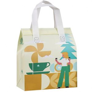 Factory New Fashion Simple Lunch Cooler Bag Printed Thermal Tote Insulated for Lunch & Bottle Can Cooler - Product Image 1