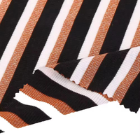 Tissu jacquard personnalisé en polyester et rayonne extensible avec rayures métalliques Lurex, vente en gros