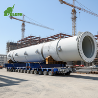 Remorque modulaire robuste de 500 tonnes avec direction d'essieu hydraulique pour marchandises surdimensionnées et surpoids