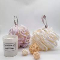 Grande bouffée de douche bain luffa en vrac boule éponge Pouf avec bulle maille corps Application boule éponge de bain