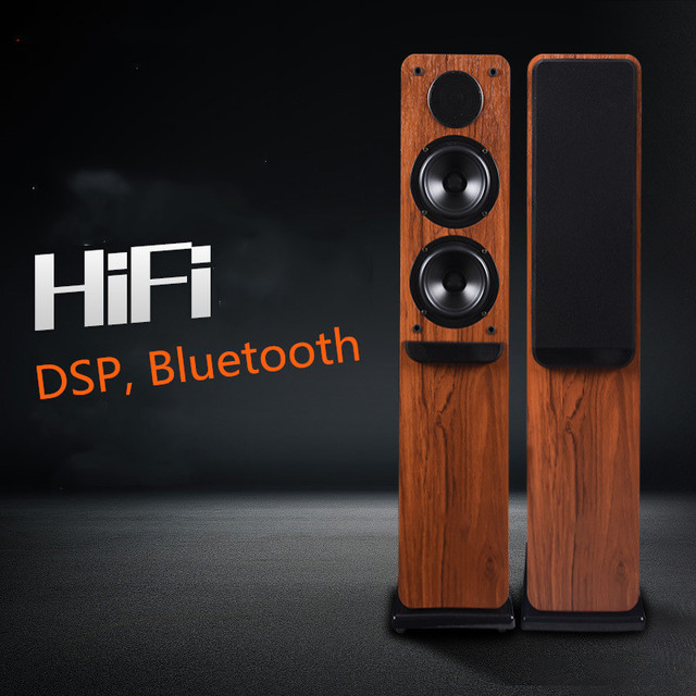 Vofull 3 Way 5 Inch Active  Hi Fi Blue Tooth Landing Bookshelf Speakers Home Theatre System with Microphone for Living Room
