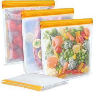 Bolsas Reutilizables de Almacenamiento de Alimentos de PET de un Galón, Libres de BPA, a Prueba de Fugas, Aptas para Lavavajillas, Bolsas de Plástico PE para Congelador - Product Image 1