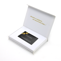 Boîte cadeau VIP personnalisée de luxe blanche et noire pour carte de crédit, échange commercial, adhésion et invitation, coupon bonus, emballage de carte