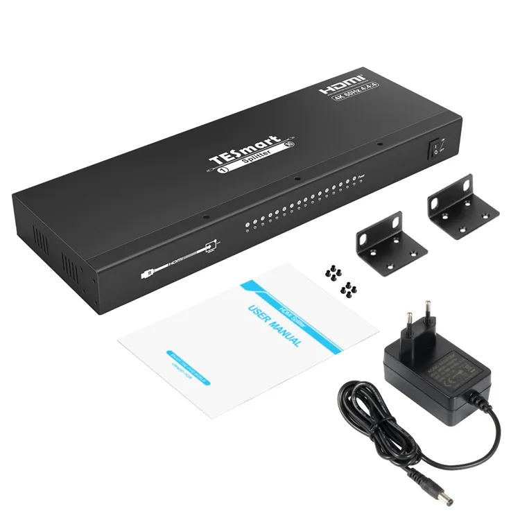 TESmart Amplifier Multi tampilan, HDMI Switch 1 in 16 Out dengan pengalih mulus kontrol IR pengalih Video