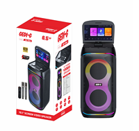 Téléviseur portable 2025, écran tactile 6,5 pouces, haut-parleur karaoké en plastique 40W, double microphone, utilisation en extérieur, sans fil 5.0 RGB AUX