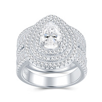 Bague de mariage en argent sterling 925 de haute qualité avec moissanite taille cœur et taille brillant rond VVS1 certifiée GRA, vente en gros