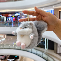 Porte-clés en peluche créatifs en forme d'écureuil gourmand, décorations de sac à dos, poupées, jouets exquis pour enfants, cadeaux - Vente chaude