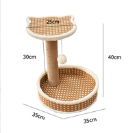 Support pour chat en rotin tressé, Arbre à chat en sisal, Tour pour chat de petite taille de style japonais, Jouet à gratter pour chat en sisal, Structure pour chat pour l'été