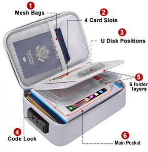 宜华兴防火收纳袋学校办公室家用大容量证件证件收纳箱带锁 - Product Image 3