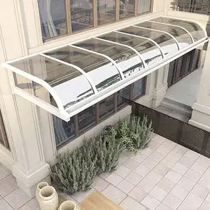 Penutup teras taman polikarbonat aluminium tahan hujan kanopi balkon