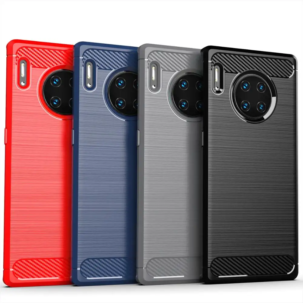 For huawei case carbon fiber brushed shockproof mobile phone case for huawei mate 30 pro