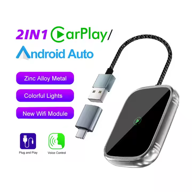 OEM Android Auto Wireless Carplay Adapter Stable Fast Wired CarPlay for Iphone Smart Ai Box Dongle for Navigation Plug and Play