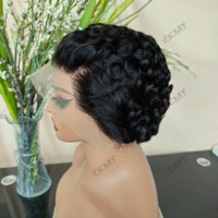 Kemy-Peluca de cabello humano vietnamita para mujer, pelucas de cabello natural con encaje frontal Remy transparente HD