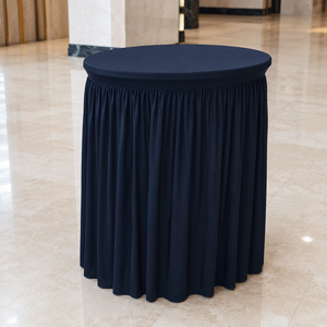 Hotel Banquet Cocktail Highboy <b>Table</b> Cover with Gathered Skirt Custom Fit <b>for</b> Bulk Hospitality and Project Supply Orders - Product Image 1