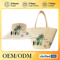 Ensembles de sacs et chapeaux de paille personnalisés en gros – Sac fourre-tout grande capacité et chapeau de paille à large bord pour la plage, les voyages et l'été