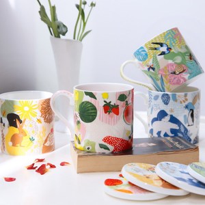 Taza de Porcelana con Diseño Animal - Taza Pastoral para Café y Leche para el Hogar - Product Image 1