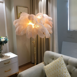 Lámpara <span class=keywords><strong>de</strong></span> pie con pantalla <span class=keywords><strong>de</strong></span> <span class=keywords><strong>plumas</strong></span> <span class=keywords><strong>de</strong></span> diseño natural moderno, lámpara <span class=keywords><strong>de</strong></span> pie con <span class=keywords><strong>plumas</strong></span> <span class=keywords><strong>de</strong></span> avestruz <span class=keywords><strong>de</strong></span> latón blanco y verde - Product Image 2
