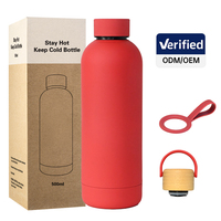 Bouteille d'Eau Isotherme Sportive de 500 ml en Acier Inoxydable à Double Paroi, Peinture Caoutchouc Mat, avec Logo Personnalisé