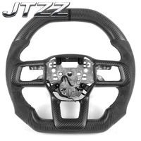 Volant en fibre de carbone et suède personnalisé pour Ford Mustang 2025 S550 S650 GT Dark Horse, fond plat, amélioration de la modification automobile