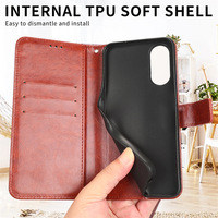 Étui de téléphone magnétique pour carte, en cuir Crazy Horse de luxe, pour Infinix Hot 40i X6528B, antichoc, sans artisanat spécial Xmx,xmx