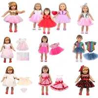 Baru Datang Penjualan Panas 18 Inci Boneka Amerika Gaun Payet Tutu Bayi Perempuan Pakaian Boneka Grosir