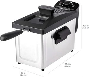 3L Electric Deep Fryer Removable Basket Adjustable Temperature <b>Timer</b> Fried Chicken Chips - Product Image 2