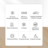 Masseur facial électrique Gua Sha tendance 2026 avec prise USB, chaud/froid, lumière rouge et vibration pour raffermir la peau et lifter le visage et le cou
