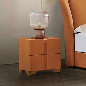 Full Imitation Leather Minimalist Study Bedroom Living Room Blue <strong>White</strong> <strong>Bedside</strong> Table Furniture Night Table <strong>Bedside</strong> - Product Image 4