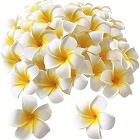 6cm/2.4 "à couper le souffle artificiel Plumeria Frangipanier Fleurs Durable Tritan Materia Parfait pour la Saint-Valentin Jaune Blanc